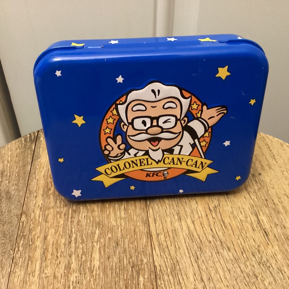 Vintage 1992 Kentucky Fried Chicken KFC Colonel Can-Can Tin Case Novelty Japan